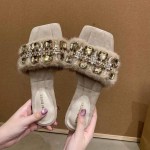 high-end fur slippers for women